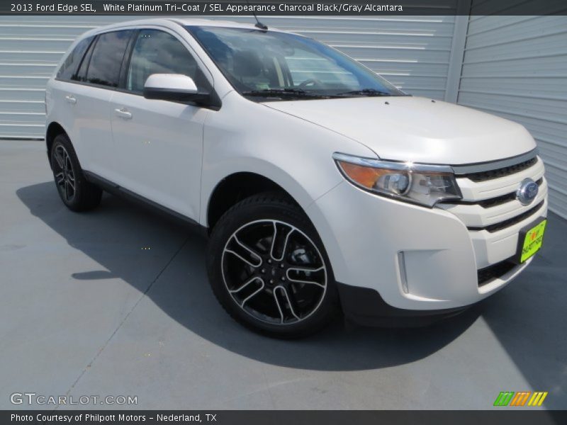 White Platinum Tri-Coat / SEL Appearance Charcoal Black/Gray Alcantara 2013 Ford Edge SEL