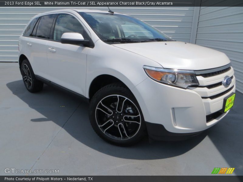 White Platinum Tri-Coat / SEL Appearance Charcoal Black/Gray Alcantara 2013 Ford Edge SEL