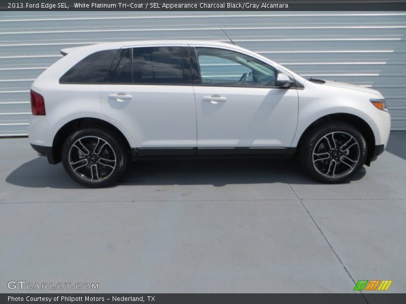 White Platinum Tri-Coat / SEL Appearance Charcoal Black/Gray Alcantara 2013 Ford Edge SEL