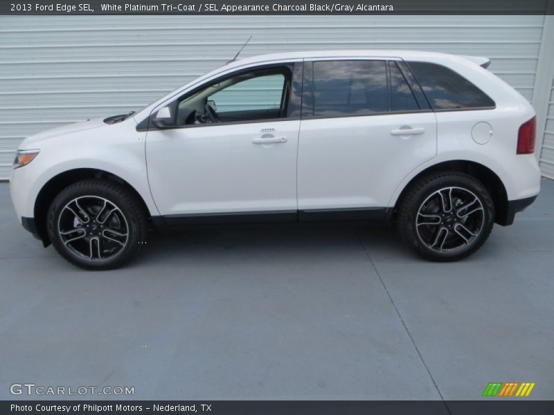 White Platinum Tri-Coat / SEL Appearance Charcoal Black/Gray Alcantara 2013 Ford Edge SEL