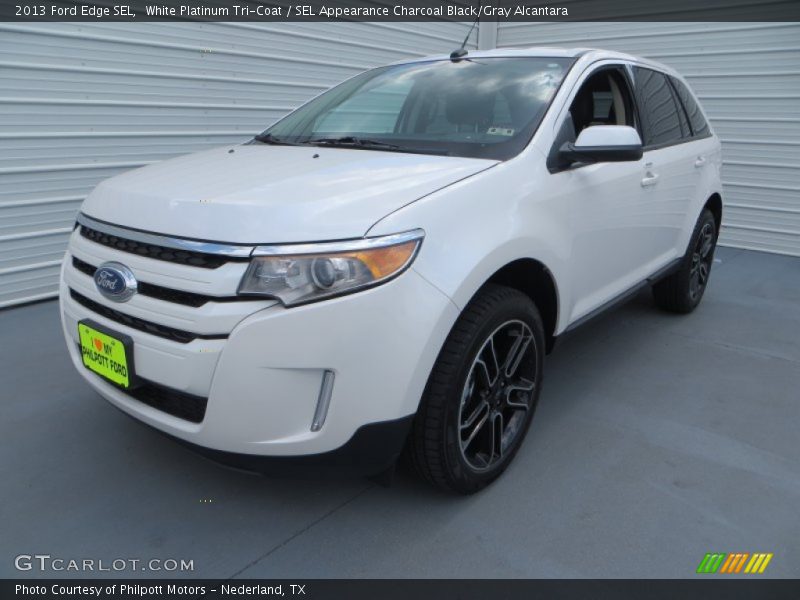 White Platinum Tri-Coat / SEL Appearance Charcoal Black/Gray Alcantara 2013 Ford Edge SEL