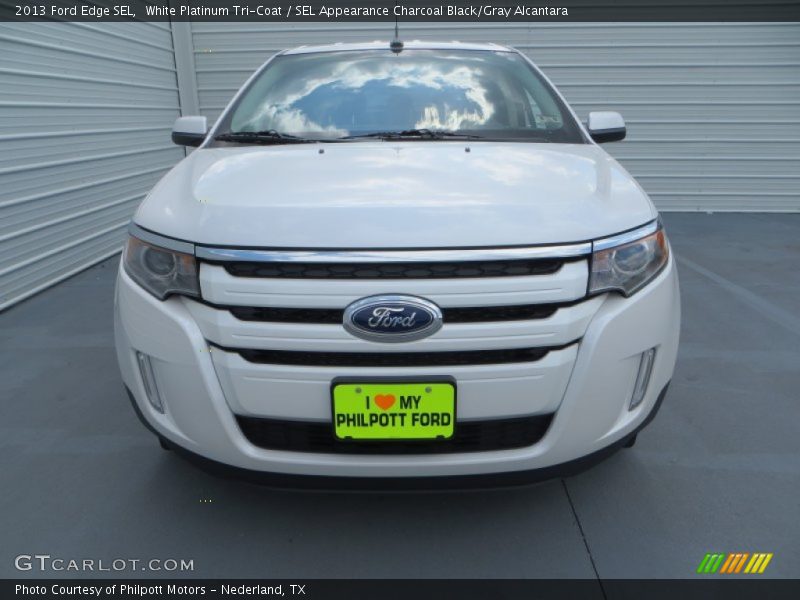 White Platinum Tri-Coat / SEL Appearance Charcoal Black/Gray Alcantara 2013 Ford Edge SEL