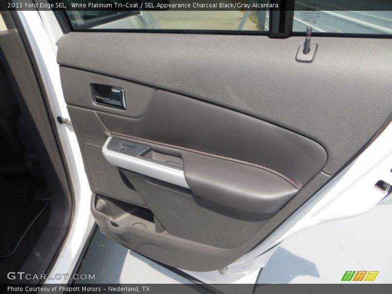 White Platinum Tri-Coat / SEL Appearance Charcoal Black/Gray Alcantara 2013 Ford Edge SEL
