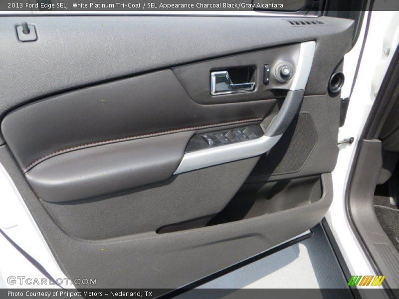 White Platinum Tri-Coat / SEL Appearance Charcoal Black/Gray Alcantara 2013 Ford Edge SEL