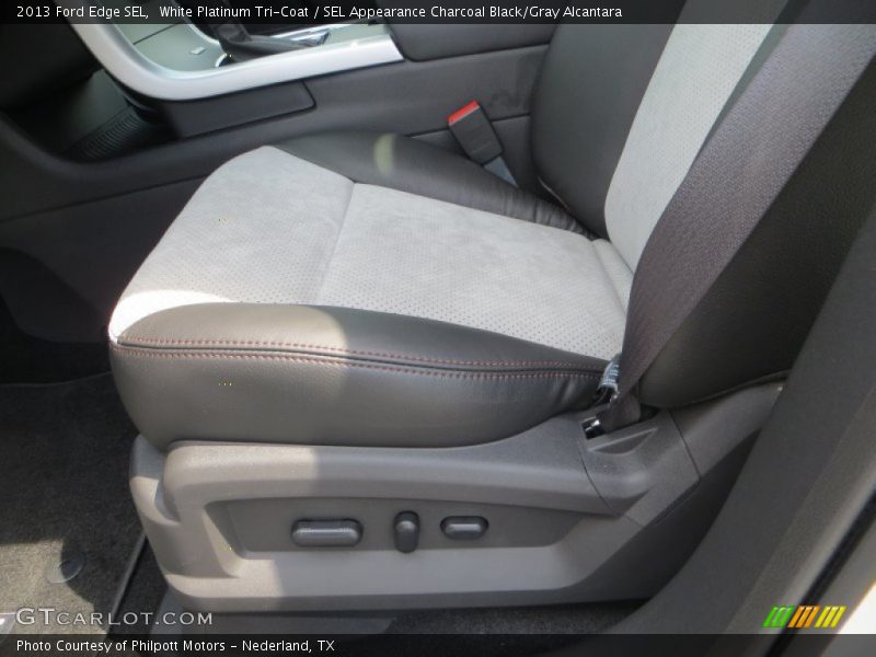 White Platinum Tri-Coat / SEL Appearance Charcoal Black/Gray Alcantara 2013 Ford Edge SEL