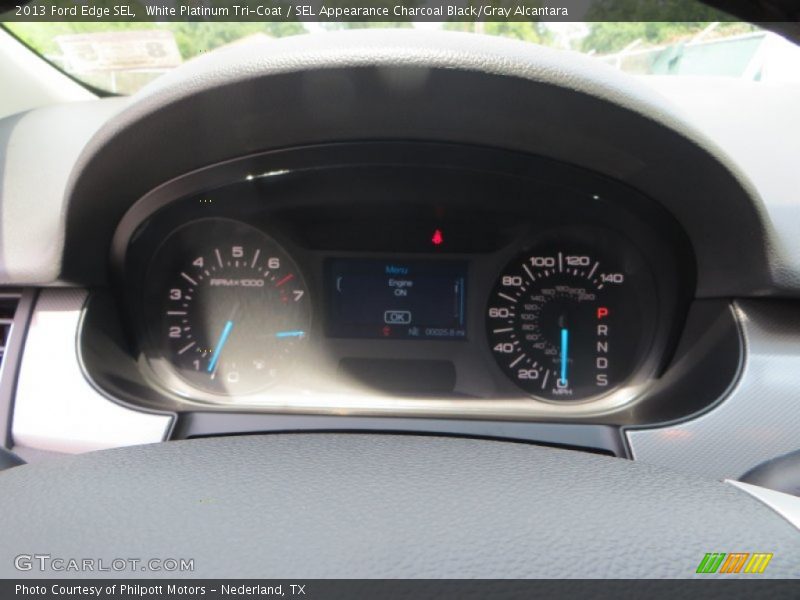 White Platinum Tri-Coat / SEL Appearance Charcoal Black/Gray Alcantara 2013 Ford Edge SEL