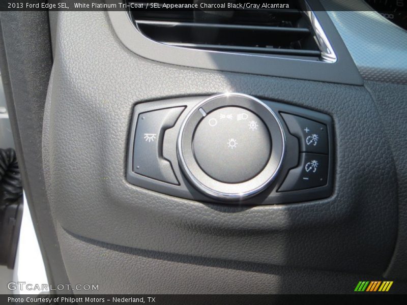 White Platinum Tri-Coat / SEL Appearance Charcoal Black/Gray Alcantara 2013 Ford Edge SEL
