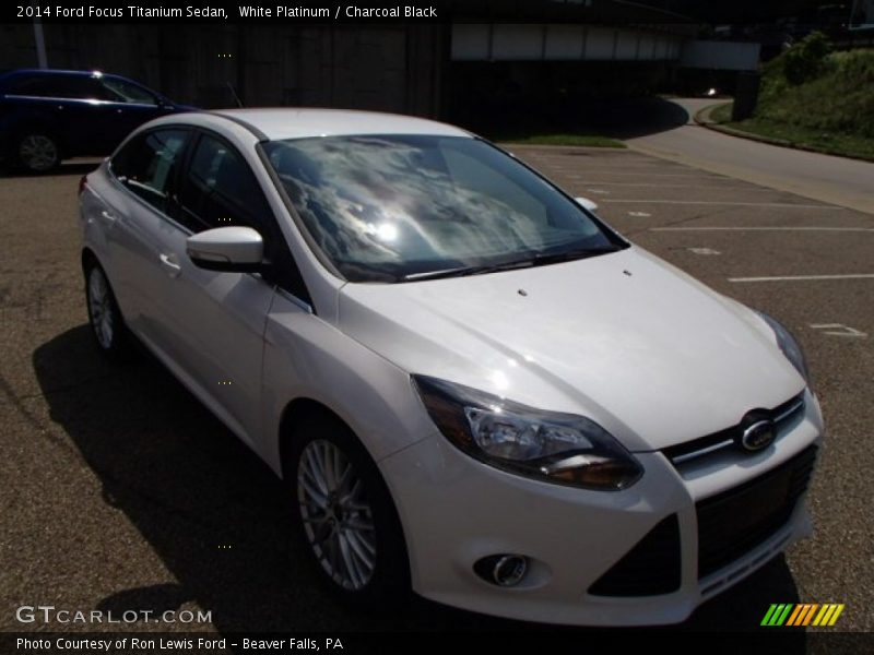 White Platinum / Charcoal Black 2014 Ford Focus Titanium Sedan