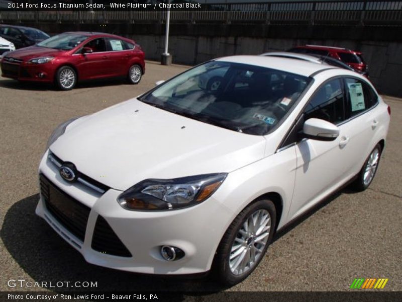 White Platinum / Charcoal Black 2014 Ford Focus Titanium Sedan