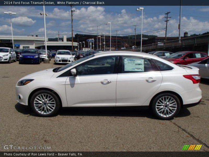 White Platinum / Charcoal Black 2014 Ford Focus Titanium Sedan