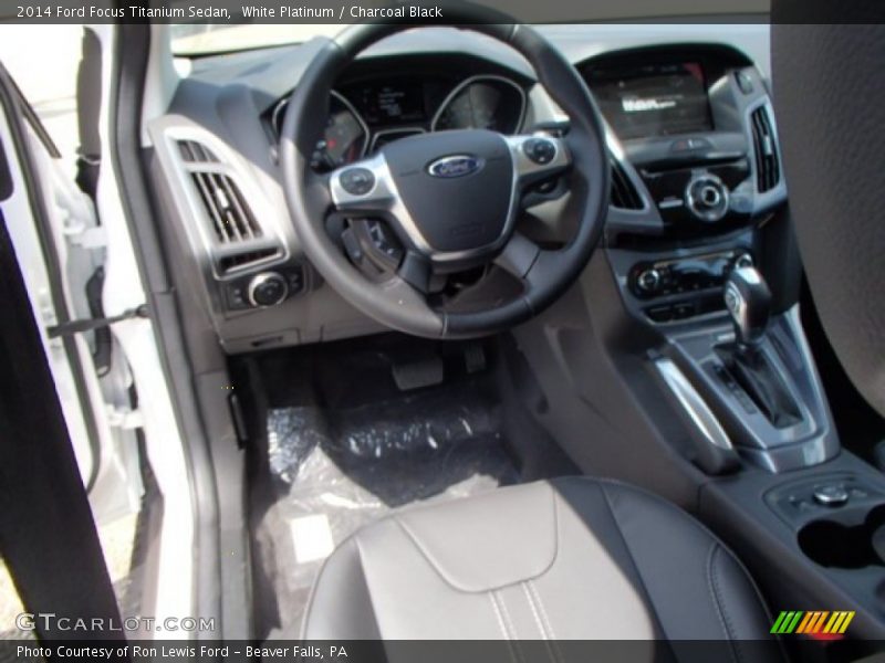 White Platinum / Charcoal Black 2014 Ford Focus Titanium Sedan
