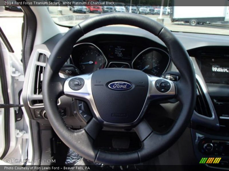 White Platinum / Charcoal Black 2014 Ford Focus Titanium Sedan