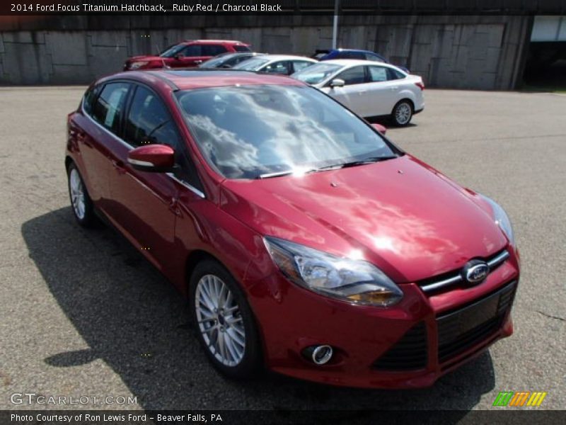 Ruby Red / Charcoal Black 2014 Ford Focus Titanium Hatchback