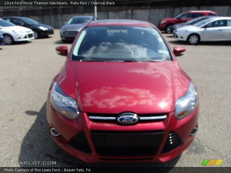 Ruby Red / Charcoal Black 2014 Ford Focus Titanium Hatchback