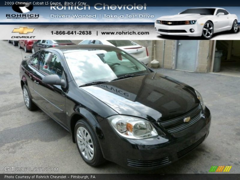 Black / Gray 2009 Chevrolet Cobalt LS Coupe