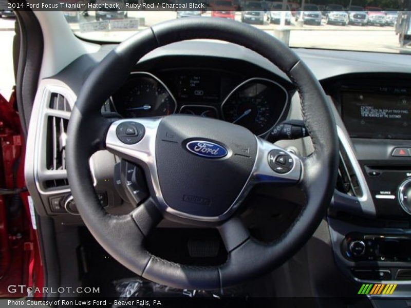 Ruby Red / Charcoal Black 2014 Ford Focus Titanium Hatchback