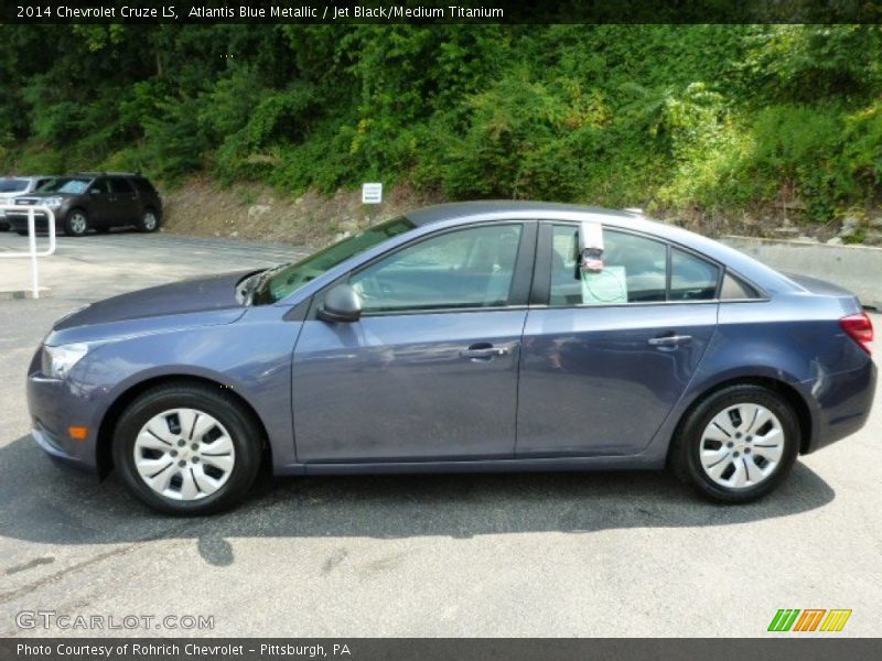Atlantis Blue Metallic / Jet Black/Medium Titanium 2014 Chevrolet Cruze LS