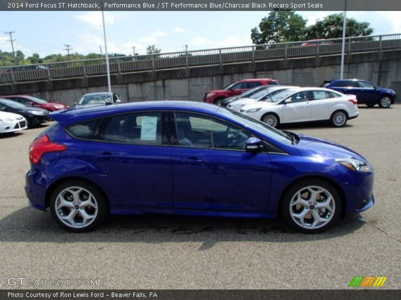 Performance Blue / ST Performance Blue/Charcoal Black Recaro Sport Seats 2014 Ford Focus ST Hatchback