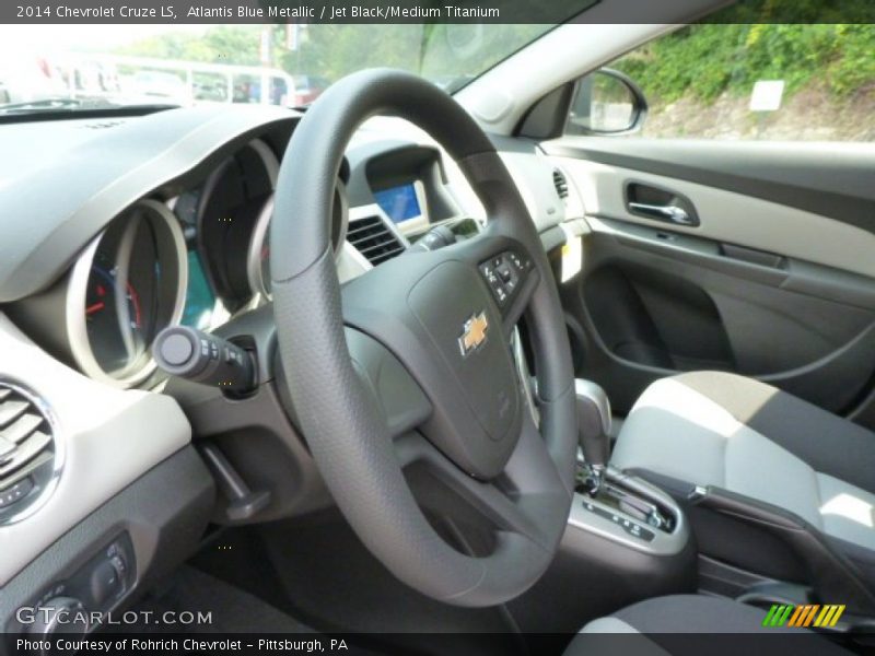 Atlantis Blue Metallic / Jet Black/Medium Titanium 2014 Chevrolet Cruze LS