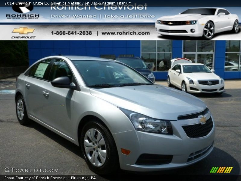 Silver Ice Metallic / Jet Black/Medium Titanium 2014 Chevrolet Cruze LS