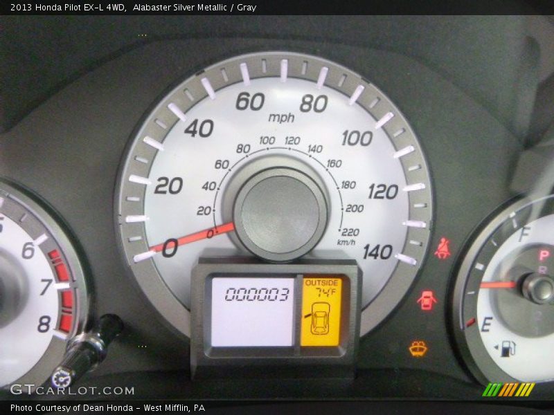 Alabaster Silver Metallic / Gray 2013 Honda Pilot EX-L 4WD
