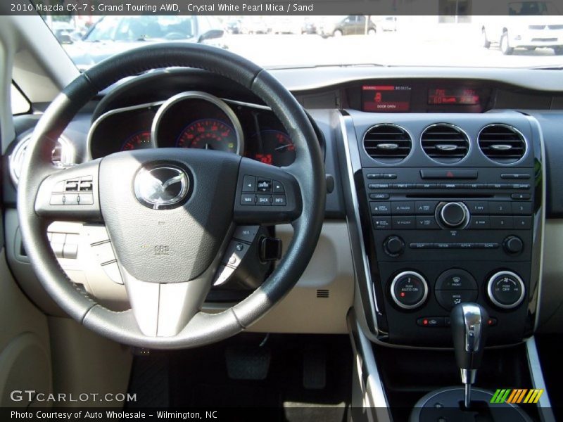 Crystal White Pearl Mica / Sand 2010 Mazda CX-7 s Grand Touring AWD