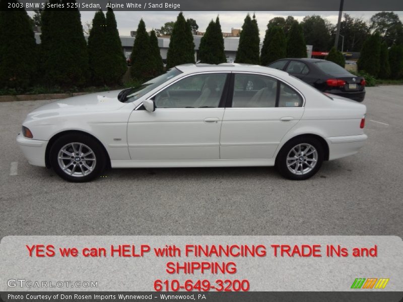 Alpine White / Sand Beige 2003 BMW 5 Series 525i Sedan
