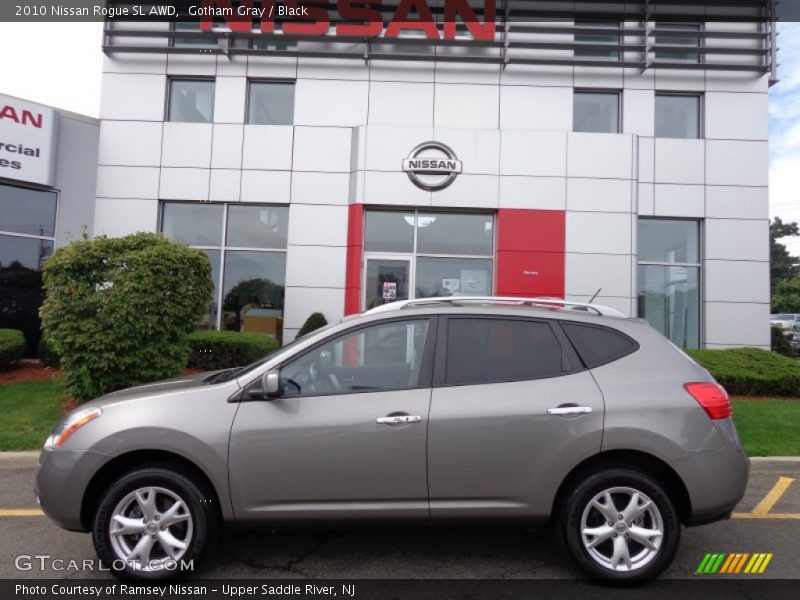 Gotham Gray / Black 2010 Nissan Rogue SL AWD
