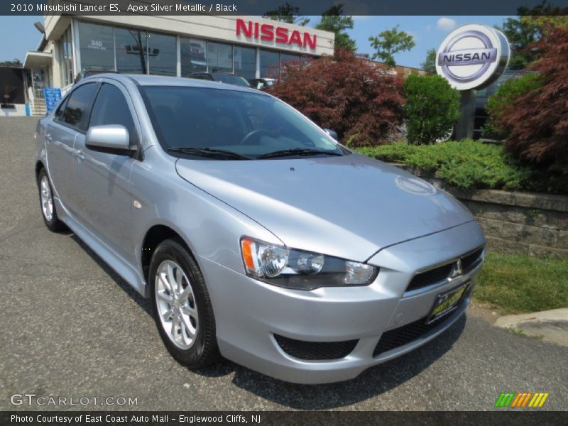 Apex Silver Metallic / Black 2010 Mitsubishi Lancer ES