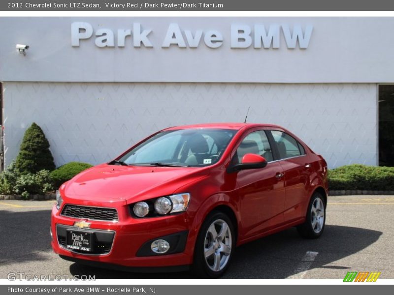 Victory Red / Dark Pewter/Dark Titanium 2012 Chevrolet Sonic LTZ Sedan