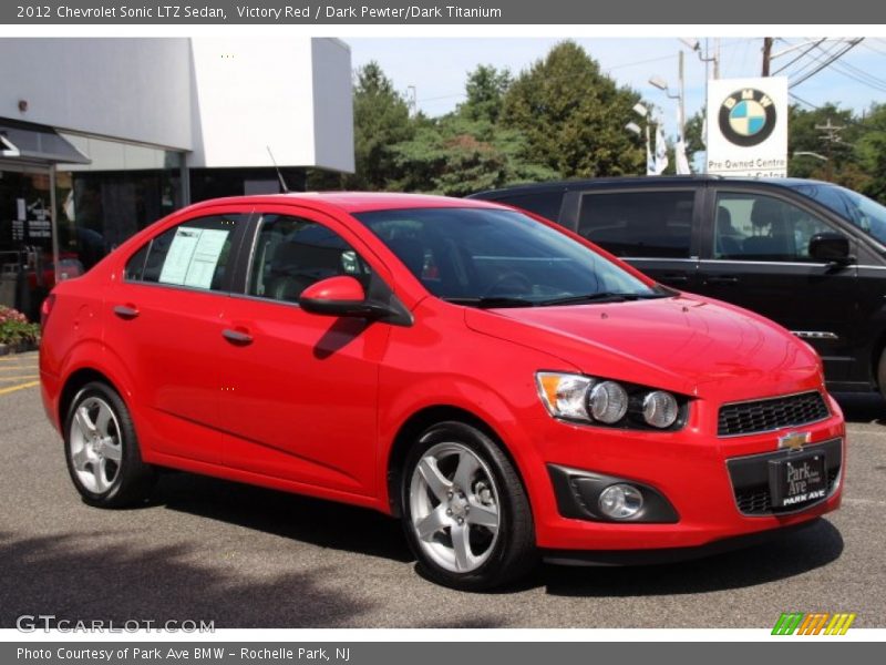 Victory Red / Dark Pewter/Dark Titanium 2012 Chevrolet Sonic LTZ Sedan