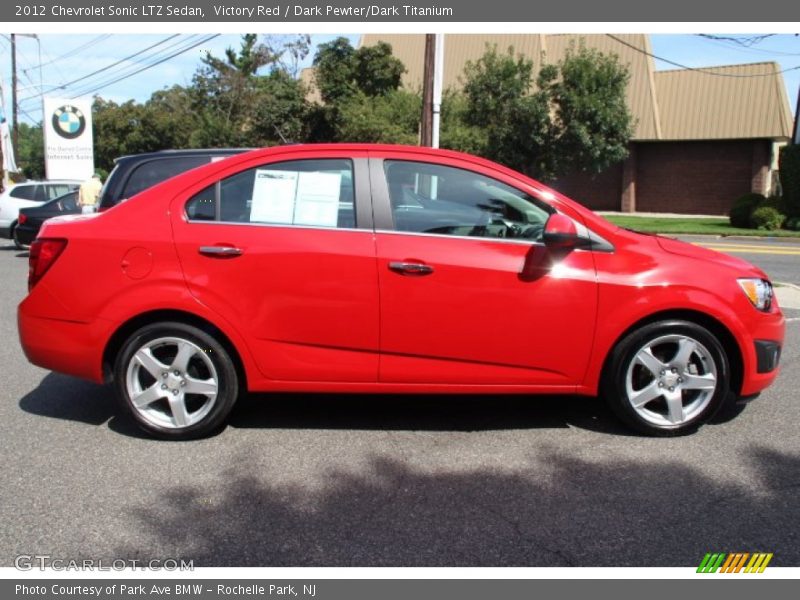 Victory Red / Dark Pewter/Dark Titanium 2012 Chevrolet Sonic LTZ Sedan