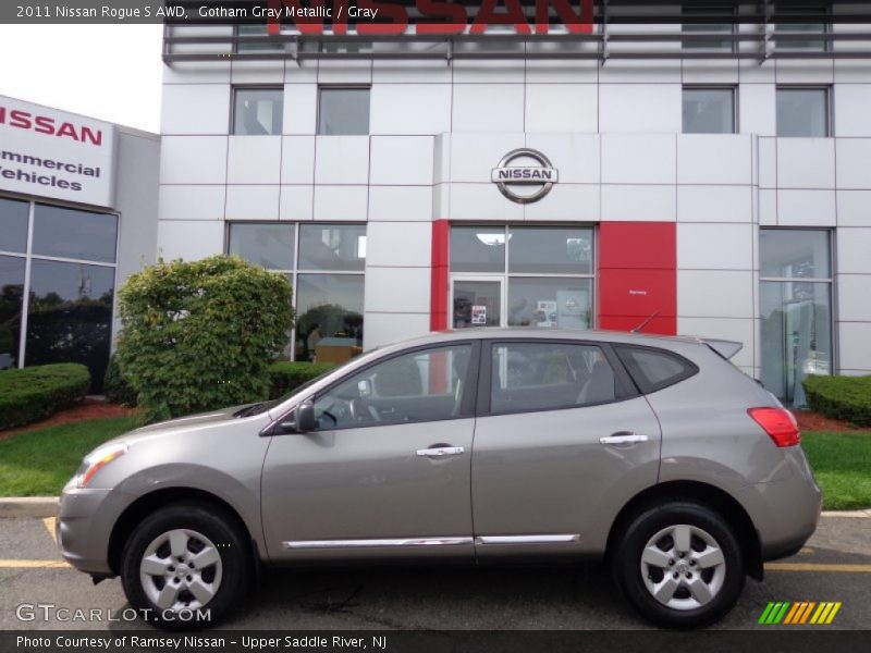 Gotham Gray Metallic / Gray 2011 Nissan Rogue S AWD
