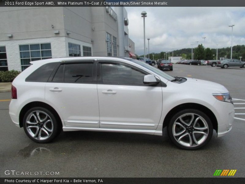 White Platinum Tri-Coat / Charcoal Black/Silver Smoke Metallic 2011 Ford Edge Sport AWD