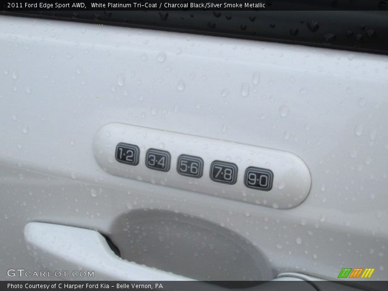 White Platinum Tri-Coat / Charcoal Black/Silver Smoke Metallic 2011 Ford Edge Sport AWD