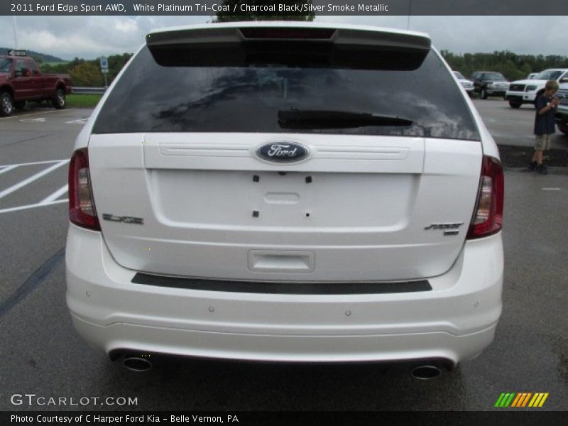 White Platinum Tri-Coat / Charcoal Black/Silver Smoke Metallic 2011 Ford Edge Sport AWD