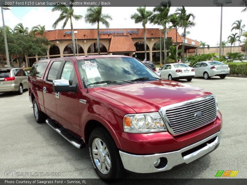 Redfire Metallic / Black 2007 Ford F150 Lariat SuperCrew