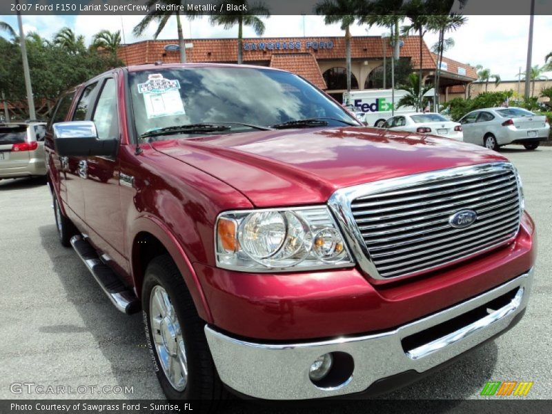 Redfire Metallic / Black 2007 Ford F150 Lariat SuperCrew