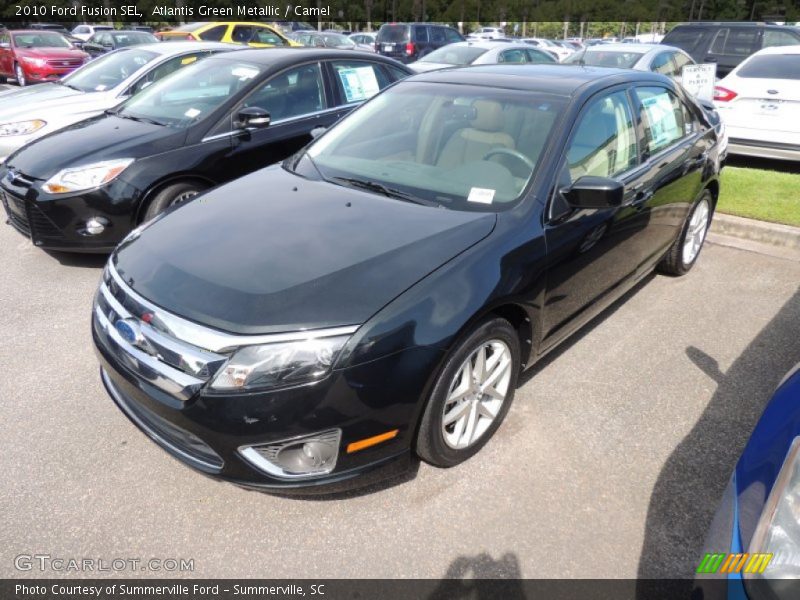 Atlantis Green Metallic / Camel 2010 Ford Fusion SEL