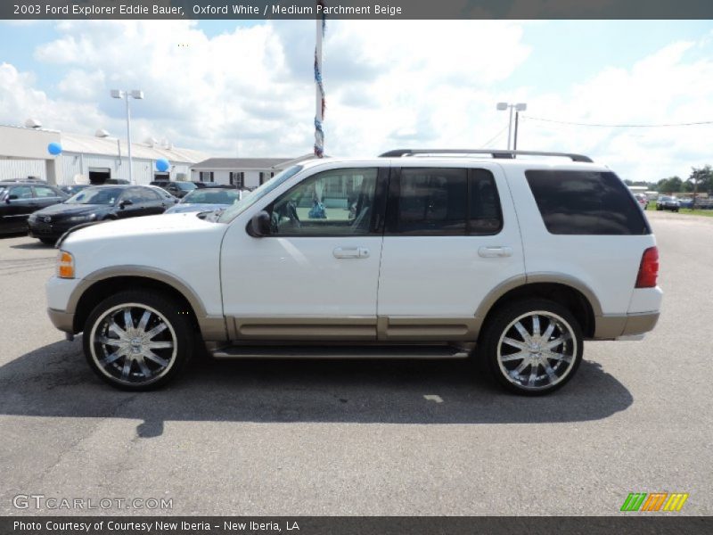 Oxford White / Medium Parchment Beige 2003 Ford Explorer Eddie Bauer