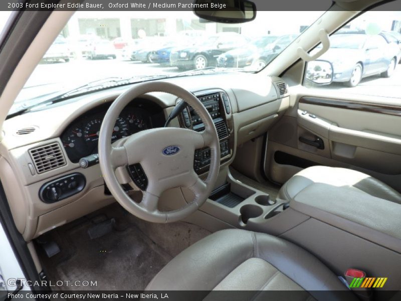 Oxford White / Medium Parchment Beige 2003 Ford Explorer Eddie Bauer
