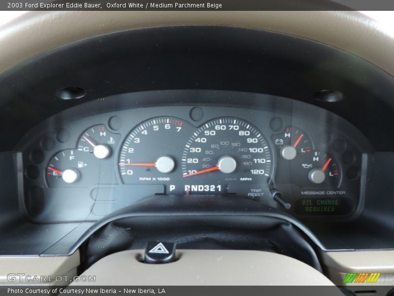 Oxford White / Medium Parchment Beige 2003 Ford Explorer Eddie Bauer