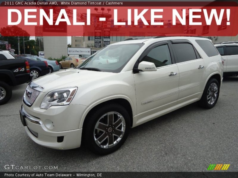 White Diamond Tintcoat / Cashmere 2011 GMC Acadia Denali AWD