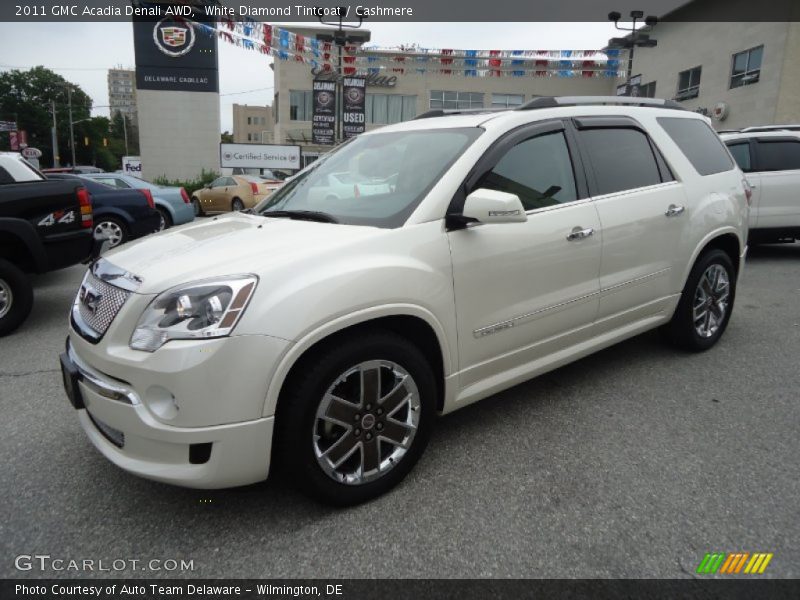 White Diamond Tintcoat / Cashmere 2011 GMC Acadia Denali AWD