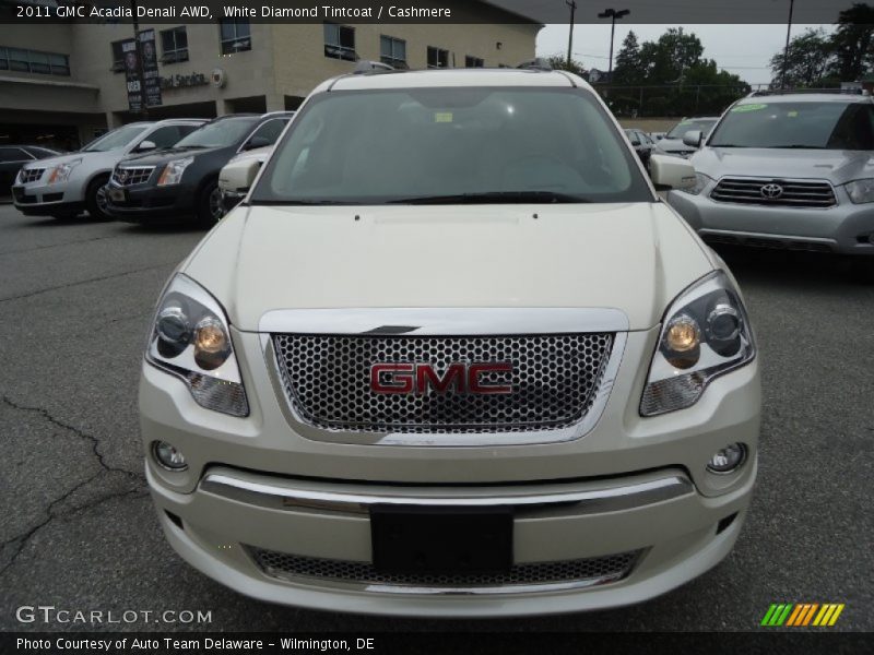 White Diamond Tintcoat / Cashmere 2011 GMC Acadia Denali AWD