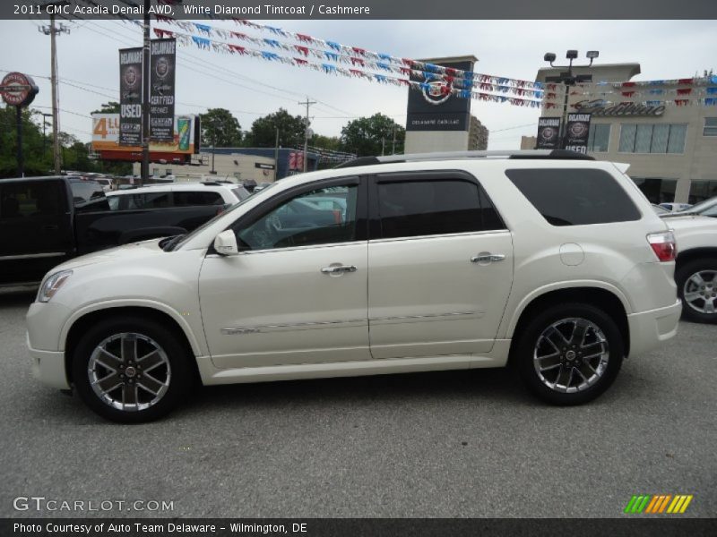 White Diamond Tintcoat / Cashmere 2011 GMC Acadia Denali AWD