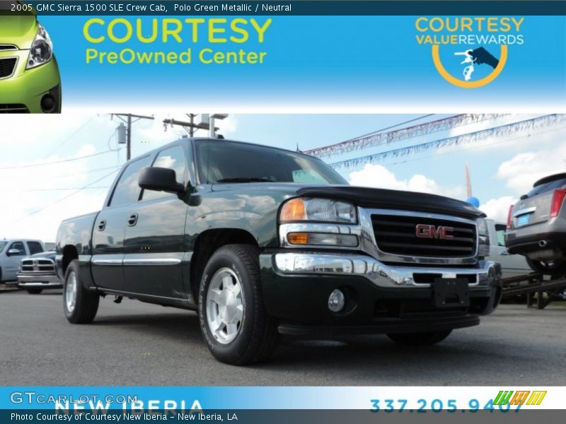 Polo Green Metallic / Neutral 2005 GMC Sierra 1500 SLE Crew Cab
