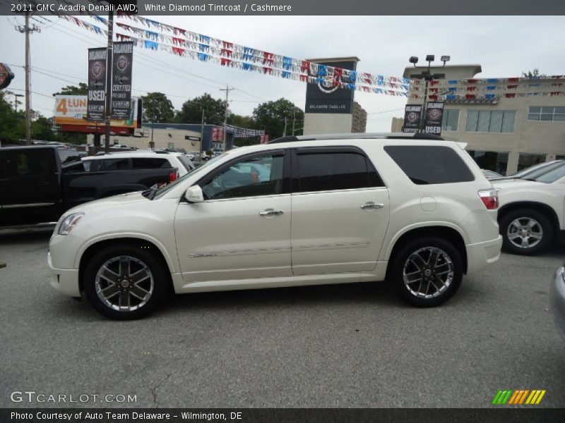 White Diamond Tintcoat / Cashmere 2011 GMC Acadia Denali AWD