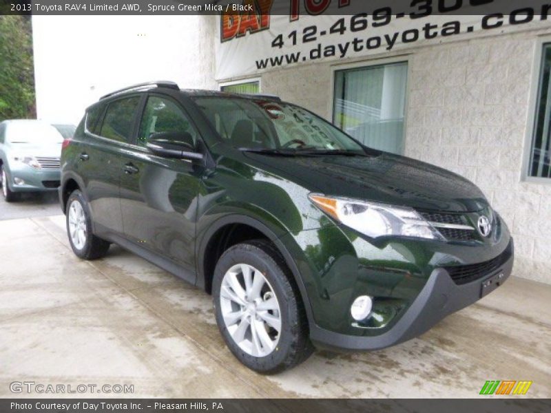 Spruce Green Mica / Black 2013 Toyota RAV4 Limited AWD