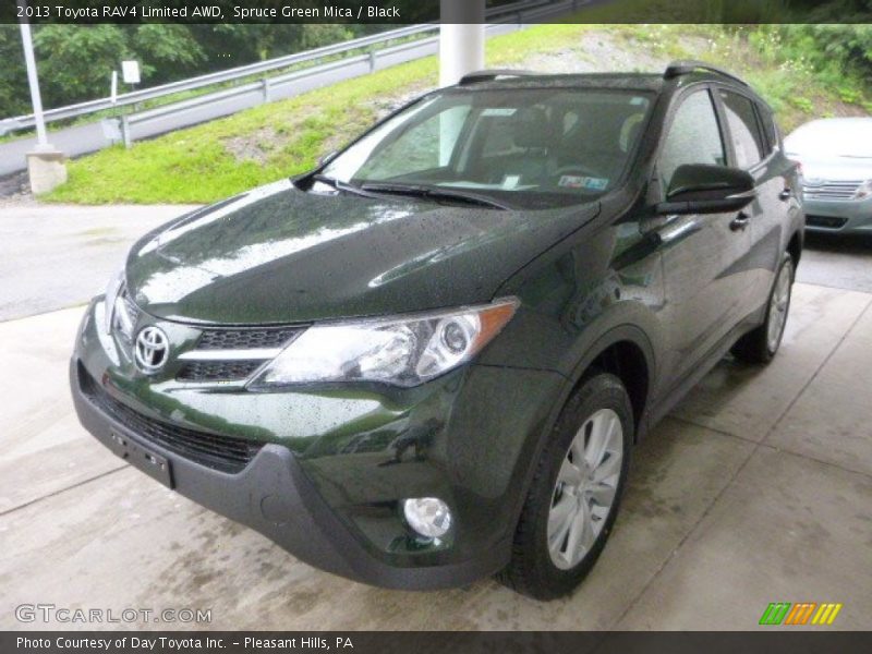 Spruce Green Mica / Black 2013 Toyota RAV4 Limited AWD